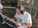 Ralph Fedor, K0IR, runs CW stations during the K1N Navassa Island DXpedition.